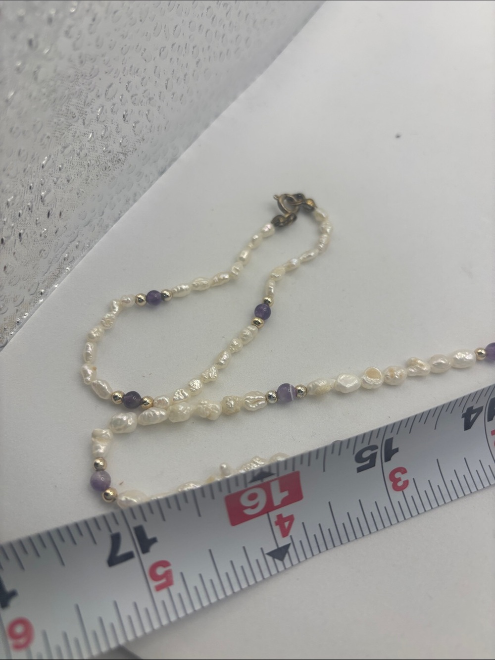 VTG Fresh Water Rice Pearl Amethyst Necklace 17” And Bracelet coastal classic - Picture 9 of 9